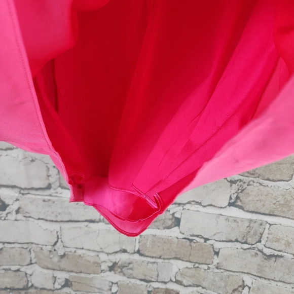 alice + olivia Fuschia Pink Strapless Silk Mini Dress Ruffle Accent Size Small - Picture 11 of 15